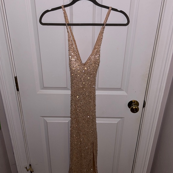 PromGirl Dresses & Skirts - Champagne sequin prom dress
